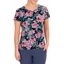 Picture of Anna Rose Printed Short Sleeve Top - NAVY/AQUA/PINK