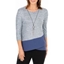 Picture of Anna Rose Printed Top With Necklace - BLUE