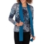Picture of Anna Rose Printed Top With Scarf - NAVY MULTI