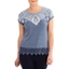 Picture of Anna Rose Puffa Print Top - DENIM BLUE WASH