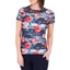 Picture of Anna Rose Sequin Trim Floral Top - RED/NAVY