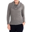 Picture of Anna Rose Shimmer Textured Cowl Neck Knit Top - GREY