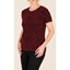 Picture of Anna Rose Sparkle Animal Print Top - BLACK/RED
