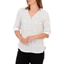 Picture of Anna Rose Spotted Lightweight Zip Front Top - IVORY/BLACK