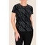 Picture of Anna Rose Stripe Sparkle Top - BLACK/SILVER