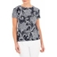 Picture of Anna Rose Textured Print Stretch Top - NAVY/IVORY