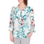 Picture of Anna Rose Tie Cuff Print Top - WHITE/RED