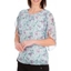 Picture of Anna Rose Tulip Sleeve Printed Chiffon Top - AQUA./PURPLE