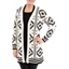 Picture of Aztec Knitted Open Cardigan - BLACK/IVORY