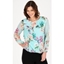 Picture of Botanical Printed Chiffon Bubble Hem Top - AQUA/PINK - 22