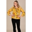 Picture of Botanical Printed Chiffon Top - YELLOW - 14