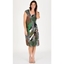 Picture of Botanical Printed Pleat Dress - BLACK/GREEN - XXL