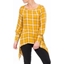 Picture of Check Dipped Hem Tunic - MUSTARD - 12