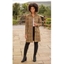 Picture of Checked High Neck Longline Coat - OCHRE - 14