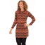 Picture of Chevron Print Cowl Neck Dress - TERRACOTTA/RUST - L