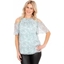 Picture of Cold Shoulder Printed Chiffon Top - AQUA