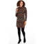 Picture of Cowl Neck Fitted Dress - ORANGE/KHAKI - M