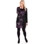 Picture of Cowl Neck Knitted Dress - BLACK/PURPLE