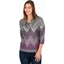 Picture of Cowl Neck Printed Top - GREY/PURPLE - M