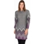 Picture of Cowl Neck Printed Tunic - GREY/PURPLE