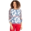 Picture of Crochet And Knit Print Top - BLUE/RED - XXL
