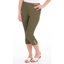 Picture of Cropped Pull On Stretch Trousers - OLIVE