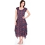 Picture of Dip Hem Pleated Print Maxi Dress - MIDNIGHT/HEATHER - S
