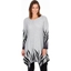 Picture of Dip Hem Printed Tunic - GREY MARL - S