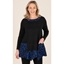 Picture of Dipped Hem Printed Tunic - BLACK/VIOLET - S