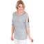 Picture of Embellished Cold Shoulder Jersey Tunic - GREY MARL