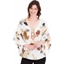 Picture of Embellished Floral Print Top - CREAM/KHAKI - 12