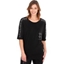 Picture of Embellished Relaxed Fitting Stretch Top - BLACK - S