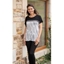 Picture of Embellished Snake Print Top - BLACK/GREY - XL