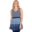 Picture of Embroidered And Tie Dyed Sleeveless Tunic - BLUE/WHITE