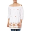 Picture of Embroidered Cold Shoulder Tunic - WHITE