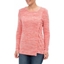 Picture of Eyelet Trim Long Sleeve Knit Top - RED