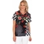 Picture of Floral And Spot Printed Short Sleeve Top - WHITE/ROUGE