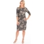 Picture of Floral Cowl Back Stretch Dress - GOLD - 22