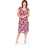 Picture of Floral Print Pleated Dress - RED/BLUE - M