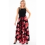 Picture of Floral Print Sleeveless Maxi Dress - BLACK/RED - 16
