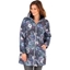 Picture of Floral Print Zip Up Coat - DEEP BLUE - L