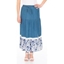 Picture of Floral Printed Hem Pull On Maxi Skirt - DENIM BLUE