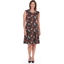 Picture of Floral Printed Panelled Short Sleeve Jersey Dress - BLACK/TOMATO - 22