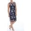 Picture of Floral Sequin And Lace Midi Sleeveless Dress - NAVY/SILVER
