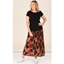 Picture of Georgette Print Pleated Maxi Skirt - BERRY/RUST - 16