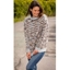 Picture of High Neck Textured Knitted Jumper - BEIGE/GREY - XL