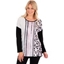 Picture of Knit And Patchwork Relaxed Fit Knit Top - BLACK/GREY/HEATHER - S