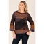 Picture of Knitted Three Quarter Length Sleeve Top - PURPLE/ORANGE - S