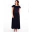 Picture of Lace And Chiffon Short Sleeve Maxi Dress IDNIGHT