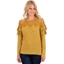 Picture of Lace Trim Long Sleeve Knit Top - MUSTARD - S